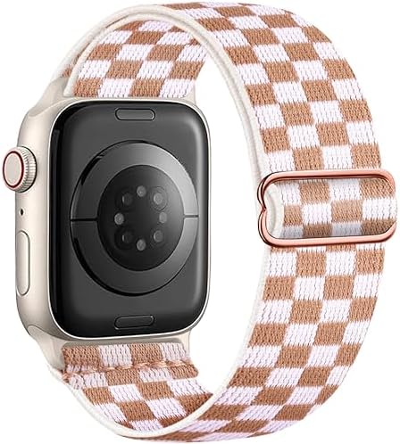 Stretchy Nylon Band Compatible with Apple Watch Series 11 10 9 8 7 46mm 45mm 42mm 41mm Ultra 3 2 Band 49mm Series 6 5 4 SE3 2 44mm 40mm Series3 2 1 38mm Men iWatch Bands Women Solo Loop Strap