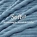 BEDELITE Fleece Throw Blanket for Couch - 300GSM Soft & Warm Fluffy Light Blue Blanket, Decorative and Giftable Striped Blankets for Women, Men, 50