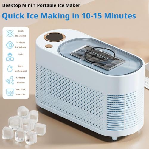 Appareil à glaçons compact 8 cubes carrés en 15 min de comptoir bureau