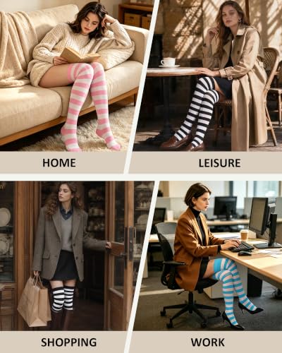 Image of Chalier Womens Thigh High Socks, Thigh Socks Stockings for Women