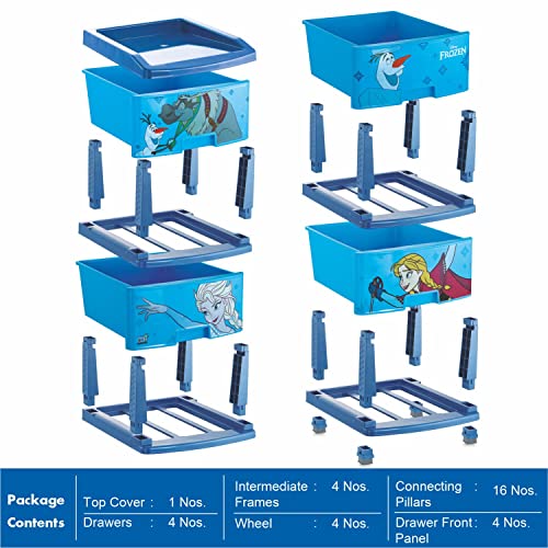 Image of SKI Homeware Vintage Chest of Drawers For Kids (Frozen) | Spacious, sturdy & easy to move on wheels