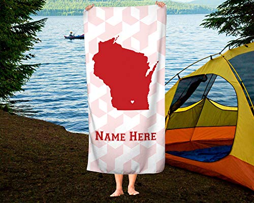 Madison Wisconsin - State Pride Custom Beach And Bath Towel - Personalized Medium And Large Towels For Adults Kids College Football Basketball Fans #TOP6