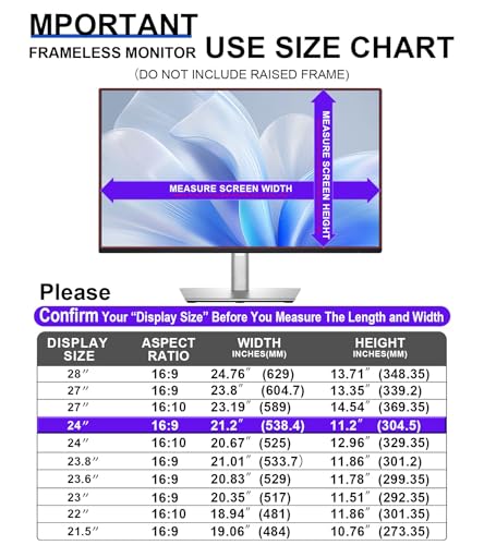 Image of FILMEXT [2 Pack Removable 24 Inch Computer Privacy Screen Filter | for 16:9 All-in-One Desktop /Frameless Monitor - Blue Light UV Blocking Privacy Shield for Thin Bezel Computer