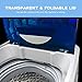 Panda 1.34 Cu.ft Portable Washing Machine, Fully Automatic Laundry Washer with Built-in Drain Pump, Top Load Clothes Washer 10 LBS Load Volume for Apartment and Household, Blue Transparent Lid