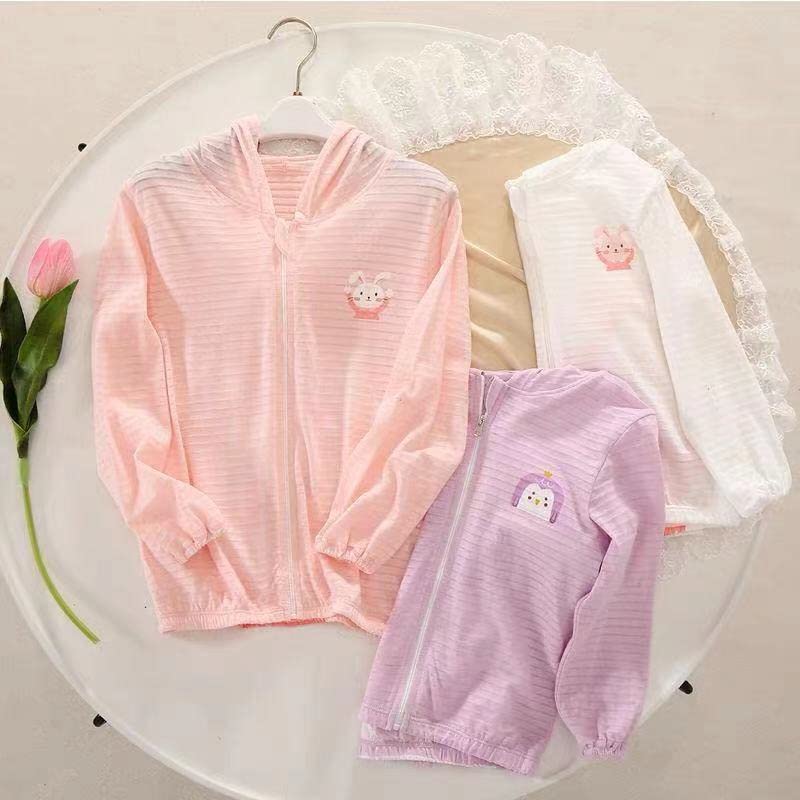 WHYME Toddler Sun Protection Hoodie UV Protection Jacket Kids Sunscreen Clothing Lightweight Summer Breathable Outwear Cartoon Coat (130cm(8-9Y), Purple), 8-9 Years