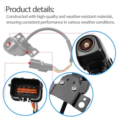 Image of Rear View Backup Camera Compatible with Hyundai Santa Fe 2017-2019 Replaces 95760-B8640 95760-B8641, Park Assist Camera