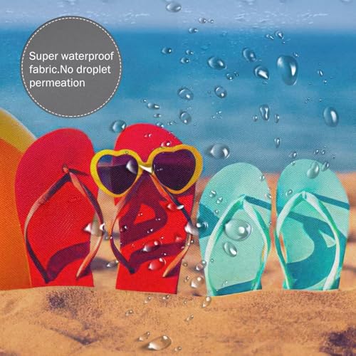 Rideau de douche imprimé plage en polyester durable avec 12 œillets