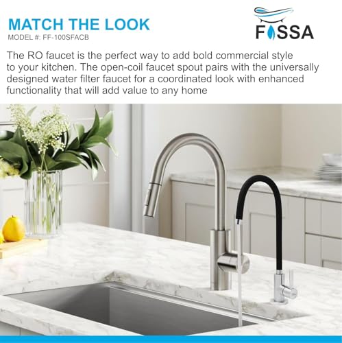 Image of Fossa 1-Year Warranty RO Tap - Pure 304 Stainless Steel Body with Flexible Swivel Spout for Kitchen Sink /Basin | Lead-Free Drinking Water Filter Faucet - Black (Matte Finish)