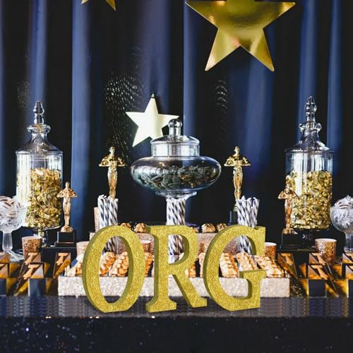 Image of TONIFUL 8 Inch Gold Glitter Letter G Table Centerpiece A-Z Gold Birthday Party Decorations,Gold Alphabet G for Birthday,Chrismas,Graduation,Bridal Shower,Wedding,Anniversary Party Supplies