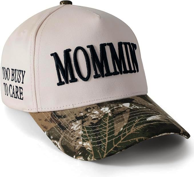 Image of Mommin Trucker Hat, Mom Hat, Embroidered Vintage Two Tone Mommin Hat | Trucker Hats Women, Christmas Stocking Stuffers for Women, Mothers Day Gifts for Mom Wife, Adjustable Mommin Hat