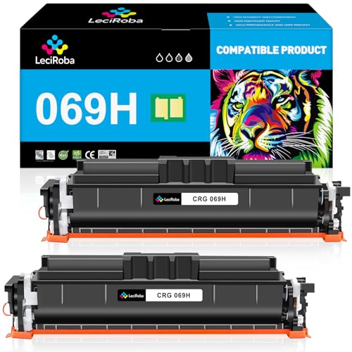 Image of LeciRoba 069H 069 High Capacity Black Toner Cartridge for Canon 069, 2-Pack