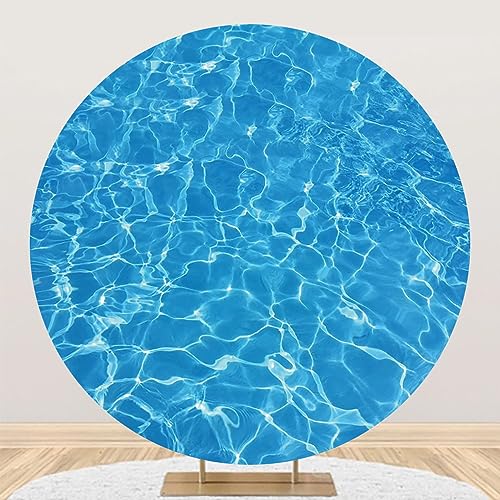 Toile de fond ronde bleu brillant océan de 2x2m pour séance photo et décoration