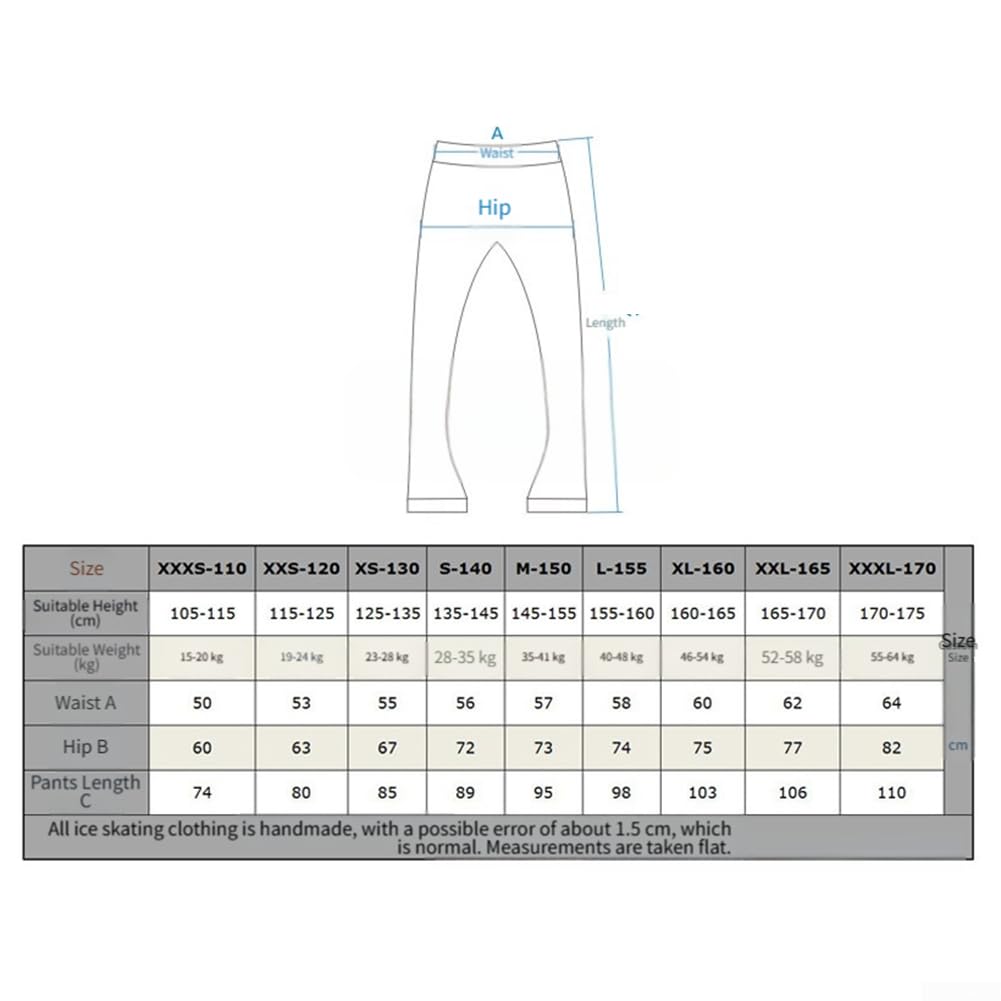 Pantalon en nylon doublé polaire imperméable pour entraînement de patinage artistique adulte Noir