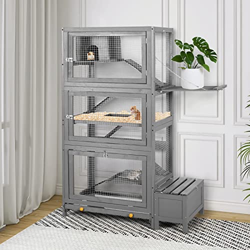 Okcomuy L270GY Hamster Cage 55 Inch H 6-Tier Large Critter Nation Cage For Chinchilla Ferret Rat Squirrel Lizard Chameleon Small Animal W/Removable Tray And Wide Ramp thumb #7