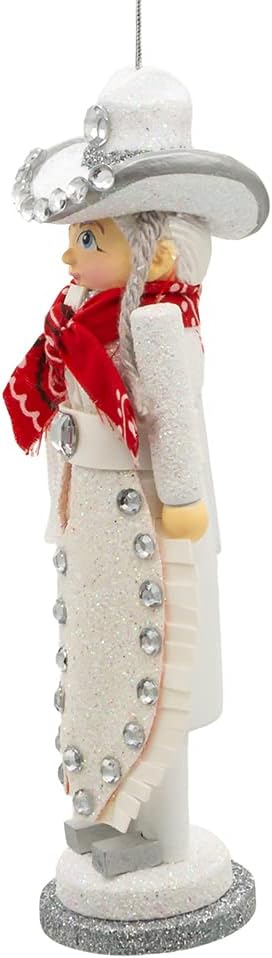 Kurt Adler 6-Inch Hollywood Rhinestone Cowgirl Nutcracker Ornament