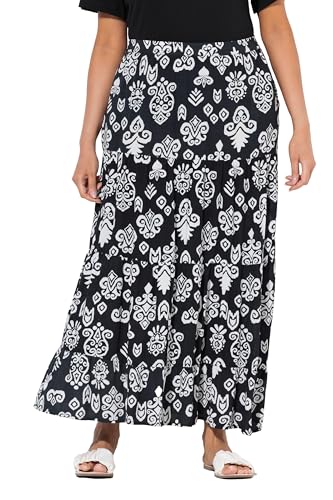 Jupe à volants noire femme grandes tailles look été chic