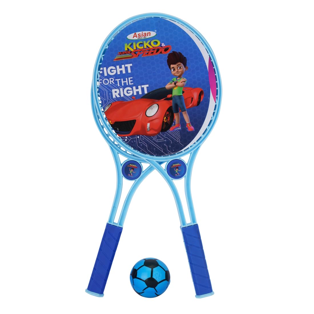 Asian Plastic Kicko & Super Speedo Wisdom Racket Pack of 1 | Lightweight Outdoor Sports Racket for Kids & Adults | Durable Plastic Bat for Garden Beach Play Badminton Practice Toy-image-7