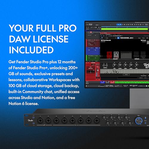Image of Fender Quantum LT 16 | 16-in 8-out USB-C Audio Interface for Music Production, Eight MAX-HD Mic Preamps, 14 Line Inputs, Low-Latency Drivers, Loopback, Balanced Outputs, Headphone Amp, Mac & PC
