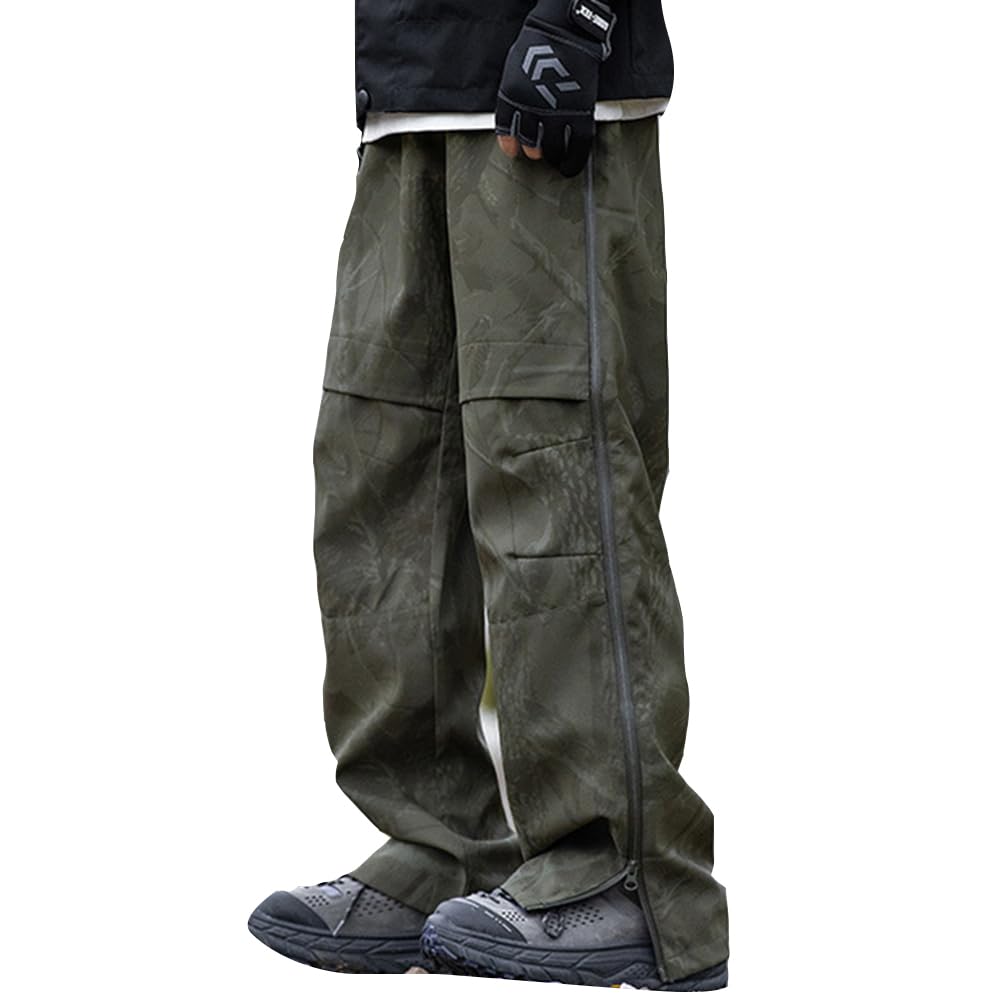 DAIHAN Hombre Cremalleras en Las Rodillas Pantalones Deportivos Cargo Pantalon Convertibles de Secado rápido para Trekking y Trabajo al Aire Libre
