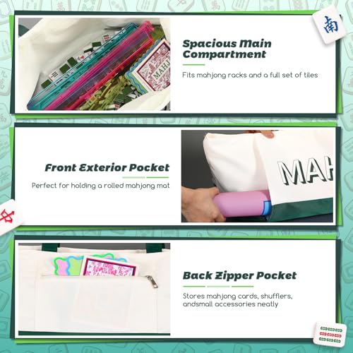 Bolsa impermeable para mahjong con bolsillo exterior 30 pulg miniatura 4