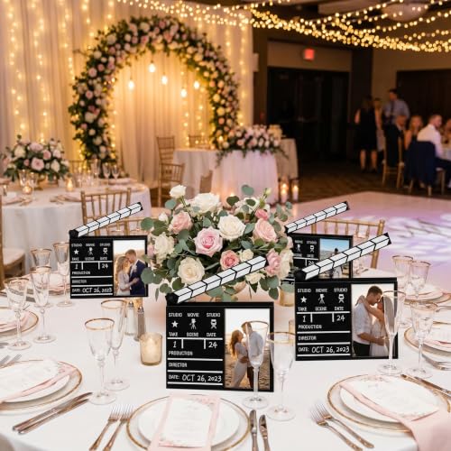 Image of AceOrbit 3 Pcs Movie Clapboard Picture Frame Vintage Wood Photo Frame Fit 4 x 6 Inch Picture with Clear Acrylic Cool Handicrafts Tabletop or Wall Mounting for Display for Farmhouse Home Decor
