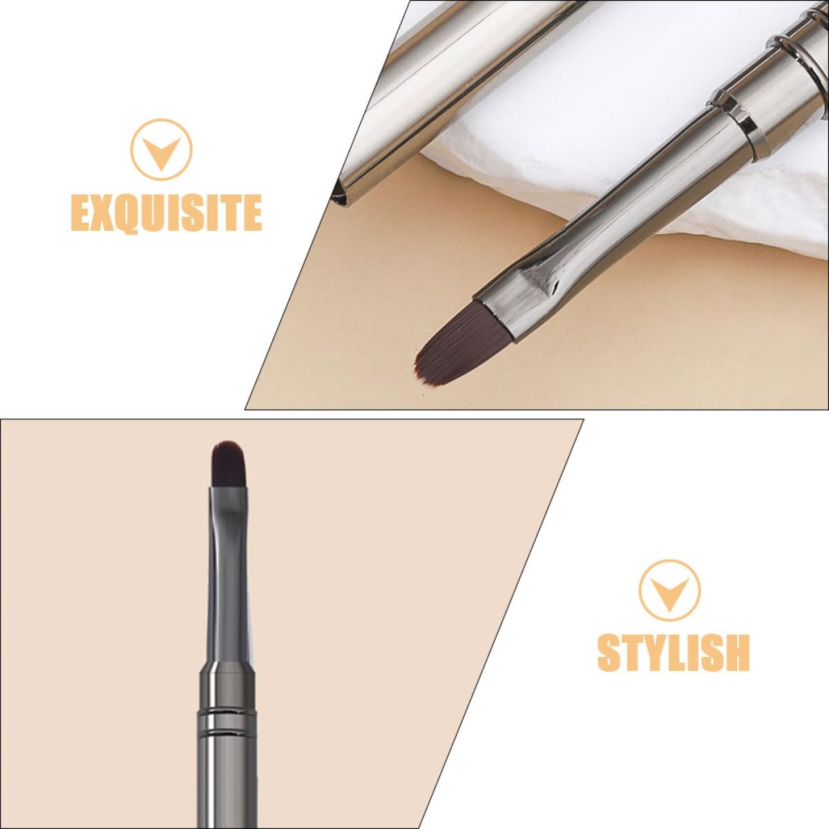 GALPADA Pennelli per Nail Art in Metallo Punta Tonda 2 Pezzi, Pennelli per Gel Unghie Professionali, Strumenti per Salone di Bellezza e Manicure, Adatti per Decorazioni Unghie Painting