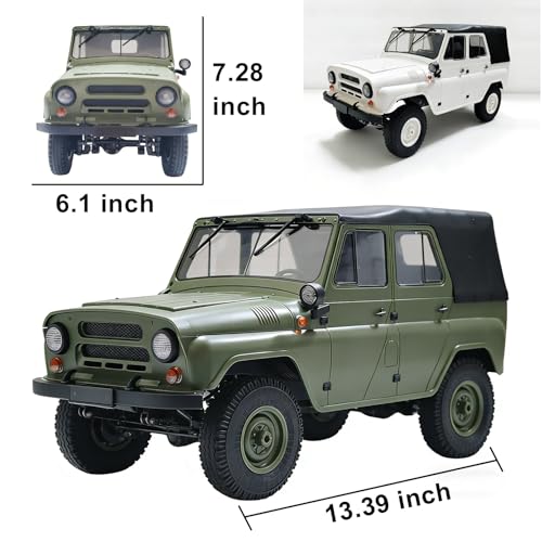 Image of YUCT WPL C94 RC Crawler 1 /12 Military RC Truck | 4WD 2.4Ghz Off-Road Vehicle with Two Batteries & Metal Drive Shaft (Green)