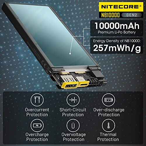 Image of Nitecore NB10000 GEN2 Portable Charger 10000mAh Fast Charging Power Bank Battery Pack Dual-Output for Cell Phone Tag