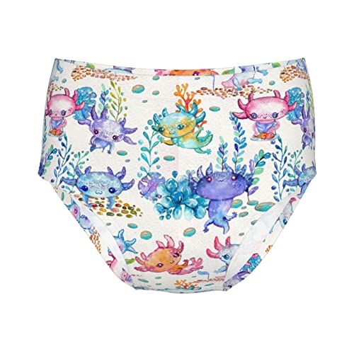SEAEAGLE Watercolor Cute Axolotl Characters Girls Underwear Girl'S Briefs Cotton Toddler Triangle Underpants Soft Cute