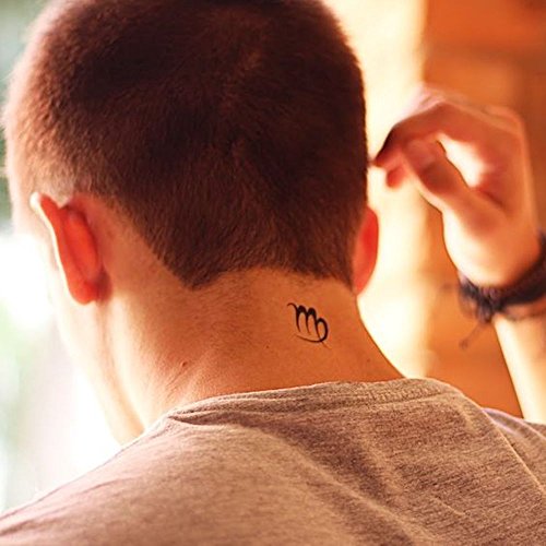Virgo Symbol Temporary Fake Tattoo Sticker (Set of 2) - www.ohmytat.com