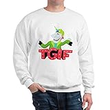 CafePress Sweatshirt mit Emoji-Einhorn, klassisch, Rundhalsausschnitt Gr. XXL, weiß