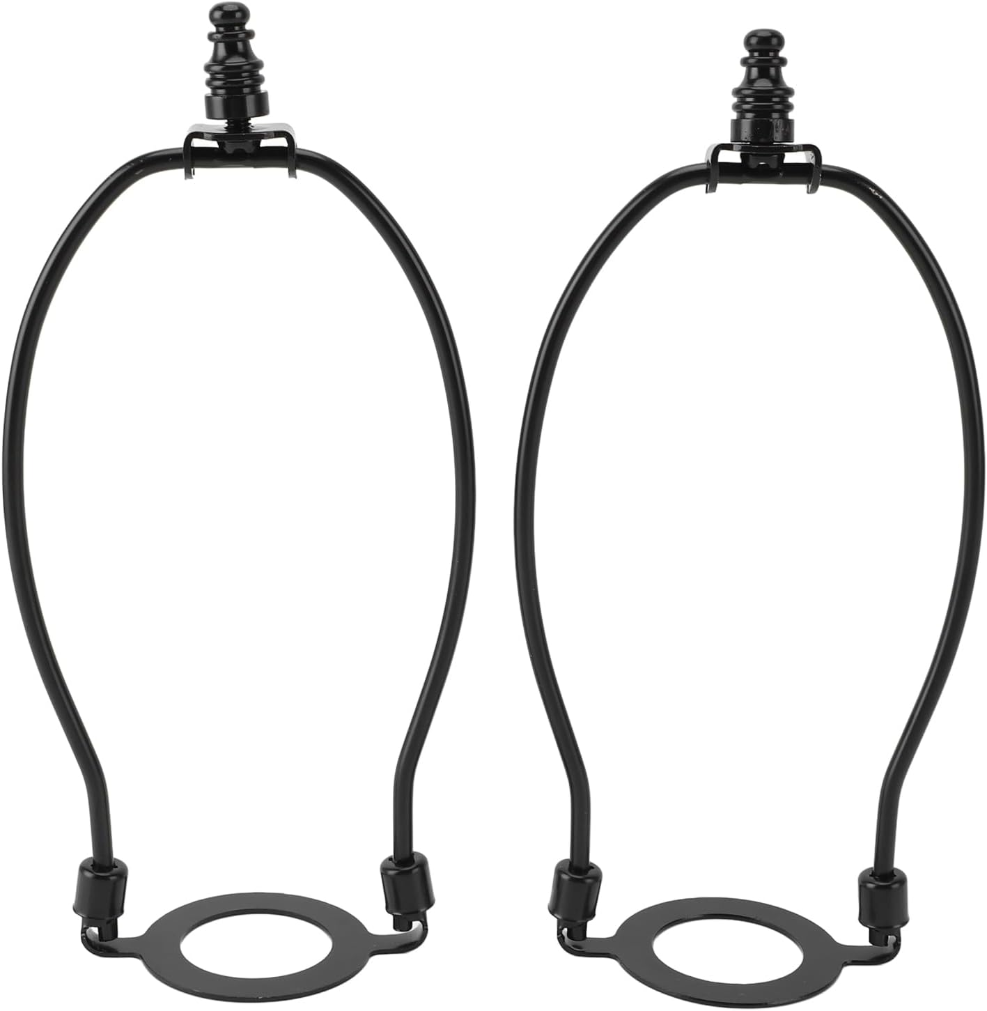 2Pcs Adjustable Lamp Shade Harps Holder Kit with E26 Light Base Metal Lampshades Holder for Table and Floor Lamps (Black)