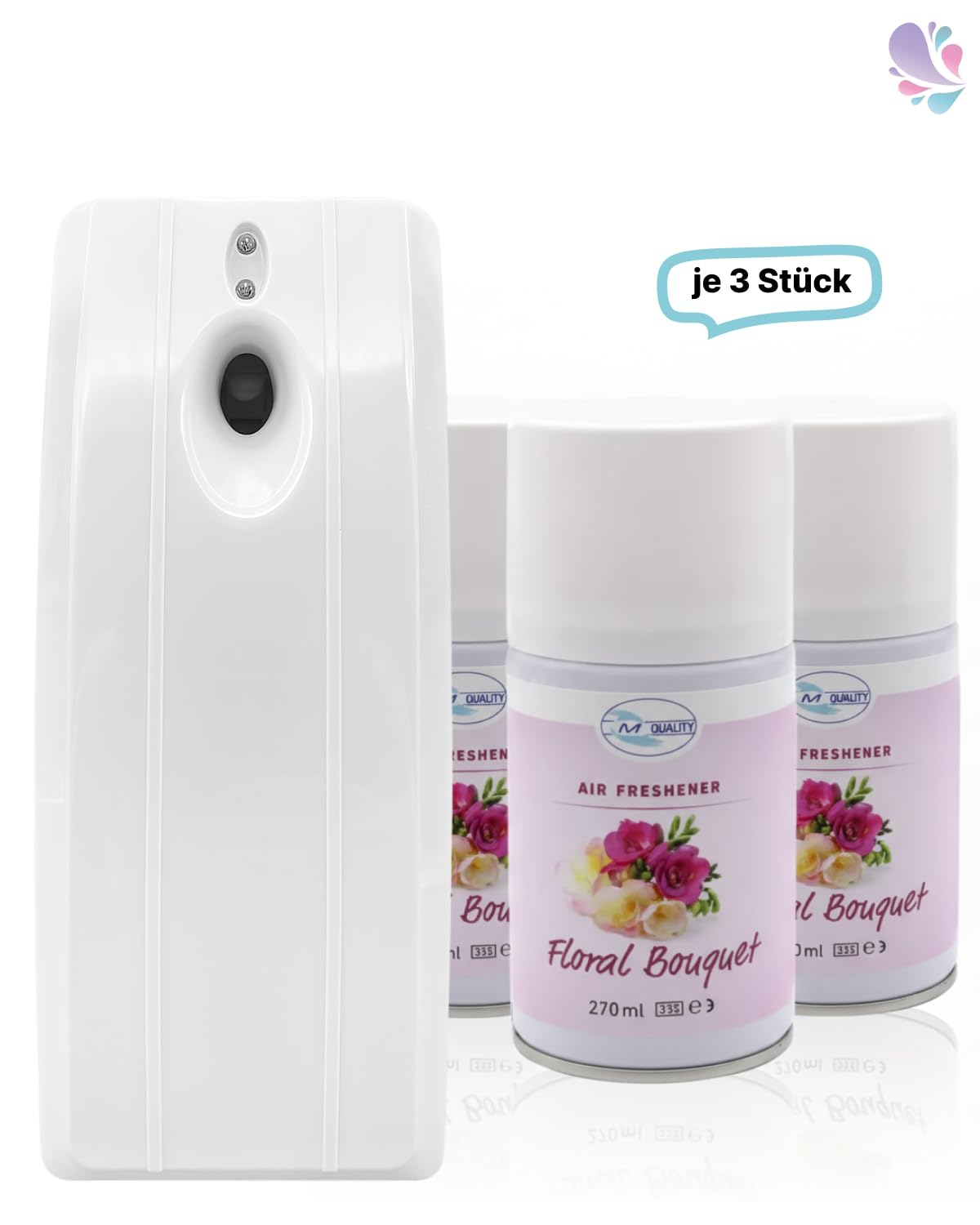 SET Duftspender Day & Night + 3 Duftdosen Lilie | Tag-/Nacht-Modus, einstellbare Sprühintervalle, 3 Duftdosen à 270 ml & Made in Germany