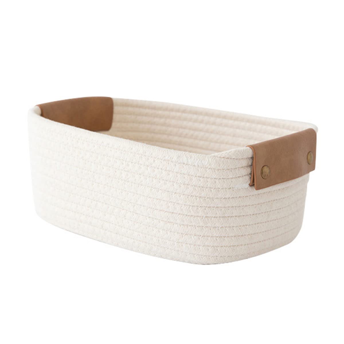 Household portable woven desktop storage basket, bedroom toys, snacks, miscellaneous items storage and organization box, toilet paper basket, used for organizing Bohemian decorative baskets