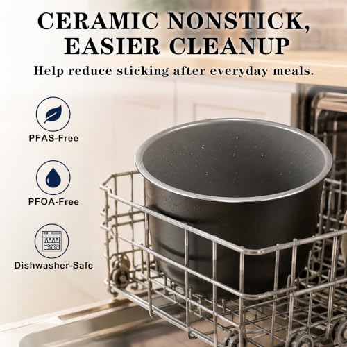 Image of CARORI 8QT Electric Pressure Cooker, 24 Programs, Touch and Dial Control