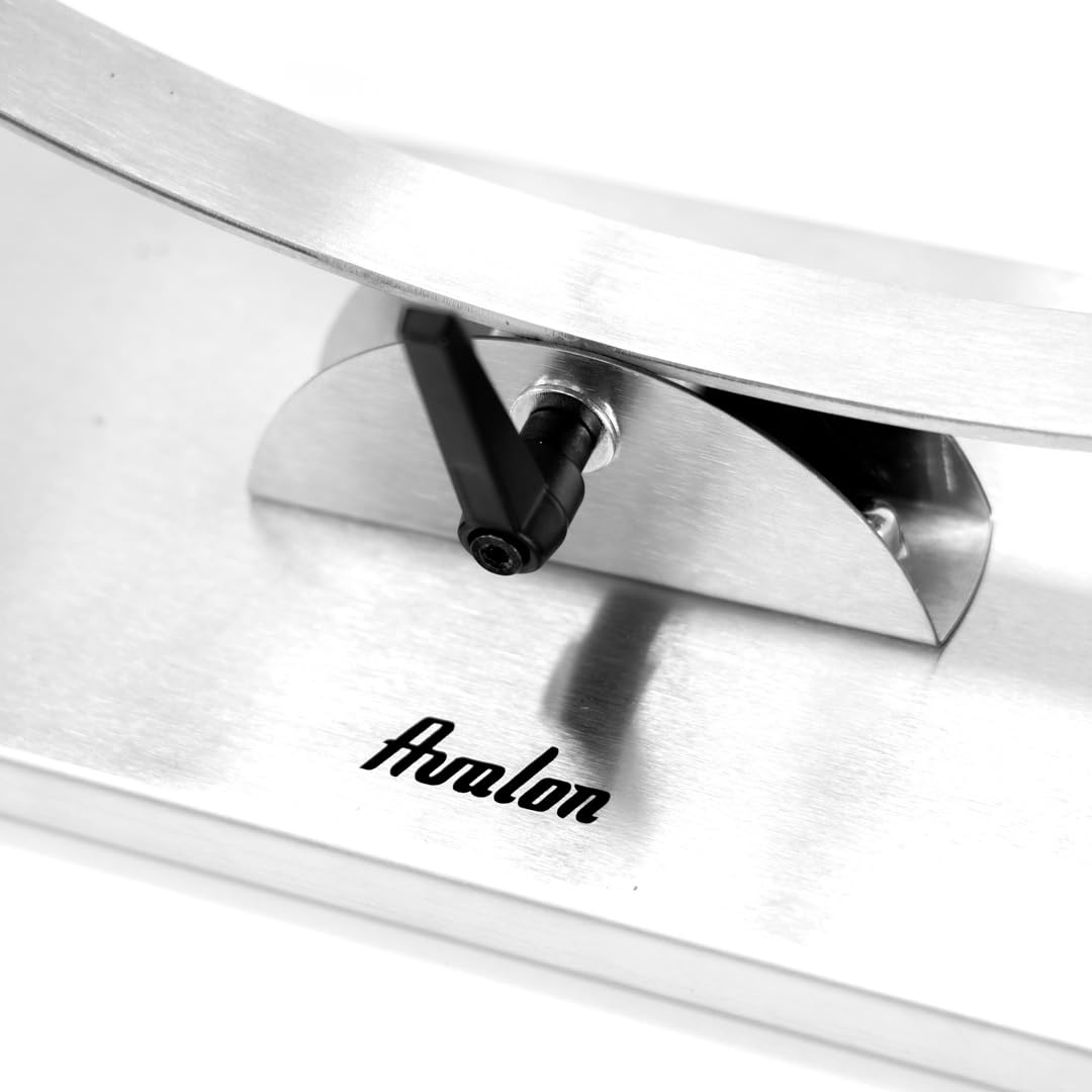Avalon Jamonero basculante con Cabezal Giratorio de Acero Inoxidable, Soporte para Jamón, Plateado, 50 x 18 x 20,5 cm