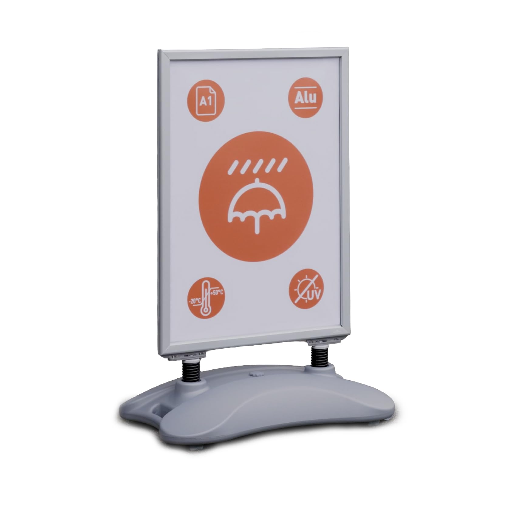 Durable Stop trottoir extérieur A1 Heavy Base Outdoor, Argent, 506723