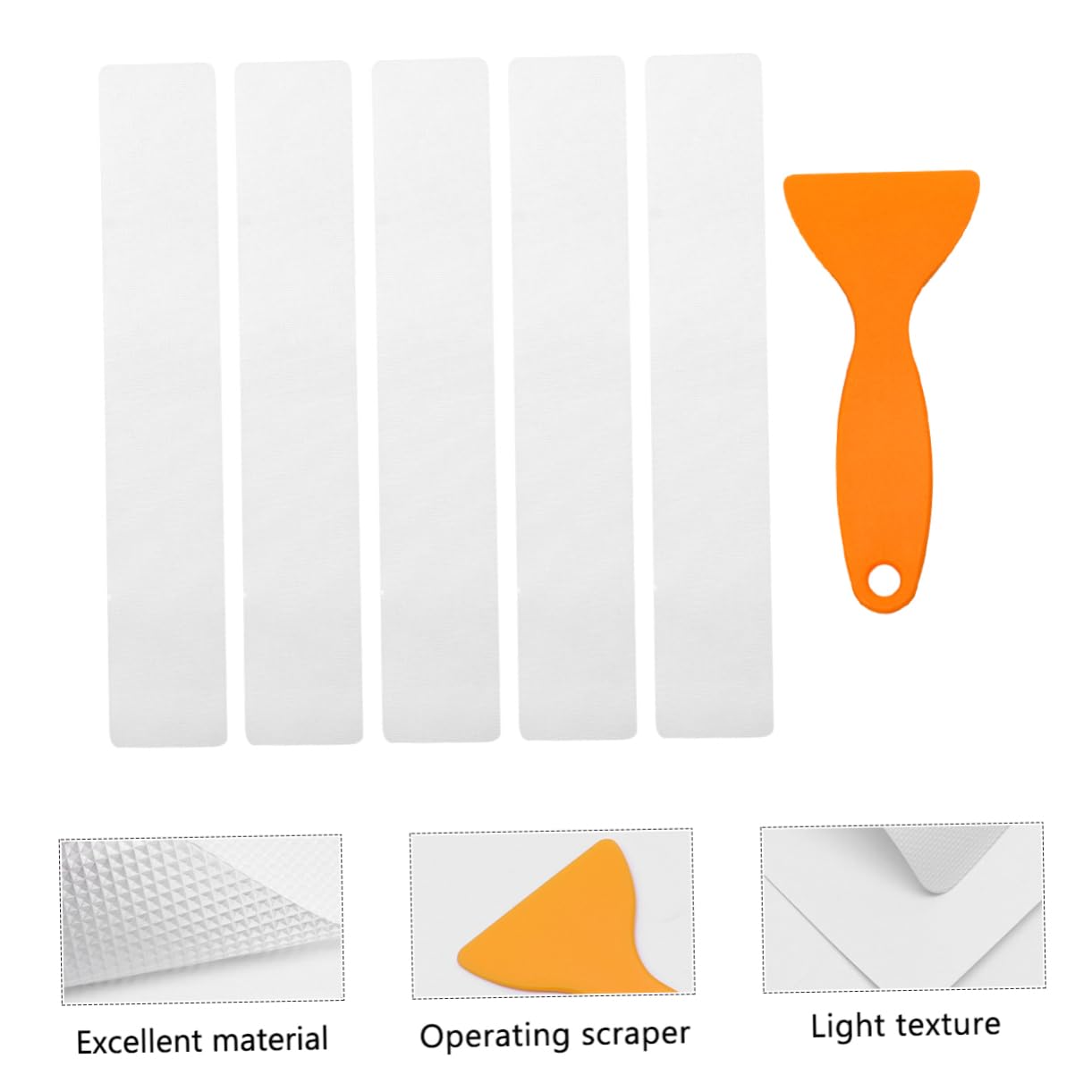 Cabilock 1set Skid Bathtub Stickers Self Adhesive Tape Strips for Safe Non Slip for Seniors Easy Install for Smooth Surfaces 5pcs