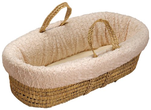 Baby Doll Bedding Sherling Moses Basket, Ivory Baby Doll Bedding Sherling Moses Basket, Ivory