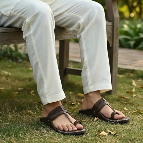 Image of DFR Ethnic Sandals For Boys Men, Comfortable Men's Rajasthani Slipper Chappals