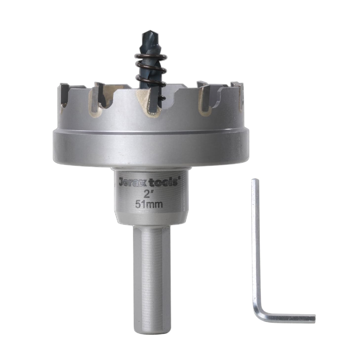 Jerax tools Tungsten Carbide Tipped Hole Cutter, 2 inch TCT Hole Saw with Hole Depth Heavy Duty for Stainless Steel, Mild Steel, Iron, Copper, Brass,
