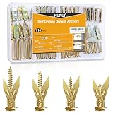 KURUI 110Pcs Self Drilling Drywall Anchors with Screws Kit, Metal & Heavy Duty Grip Anchors for Wall, Sheetrock, Assorted Sizes for Picture Frames, Shelves & Home Decor