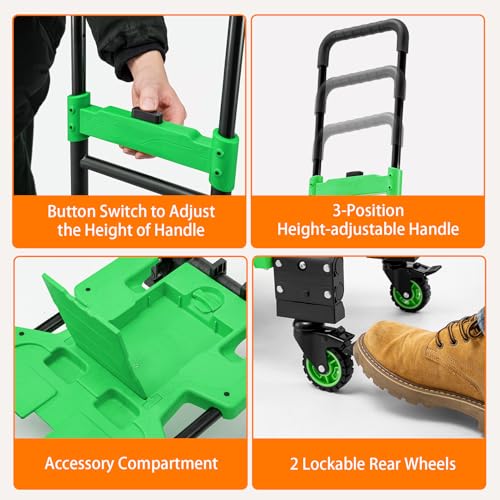Carretilla plegable 2 en 1 con capacidad 400 lb miniatura 4