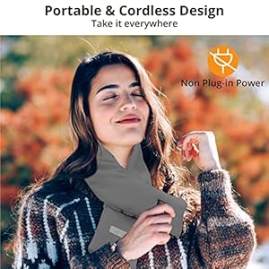 AKASO Heated Neck Wrap with 5000mAh Power Bank - Electric Heating Pad for Neck Pain Relief and Stiffness AKASO Heated Neck Wrap with 5000mAh Power Bank Electric Heating Pad for Neck Pain Relief and Stiffness