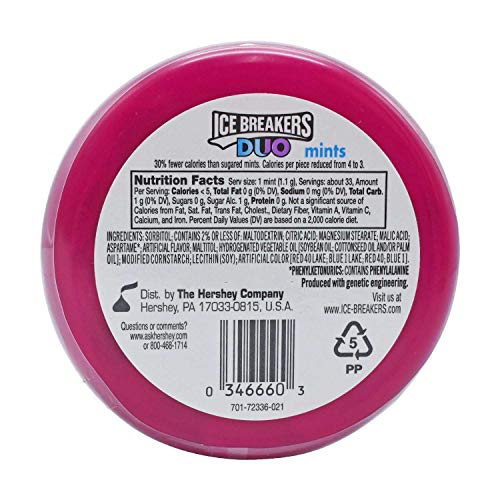Image of Icebreakers Sugar Free Mints Duo Combo (Pack of 3), Rasberry + Watermelon + Strawberry