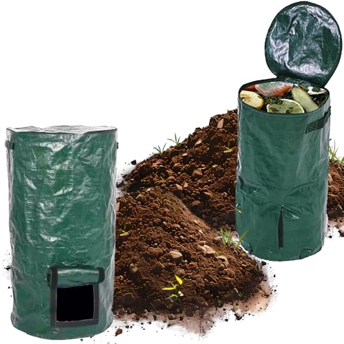 TAROTKIN 2 Pcs Collapsible Garden Compost Bin, Yard Waste Container