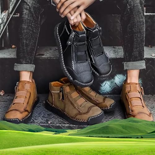 Matufit Shoes for Men,Matufit Shoes for Men&Women,Waterproof Non-Slip Fashionable OrthopedicShoes,Side Zip Slip-On Flats4