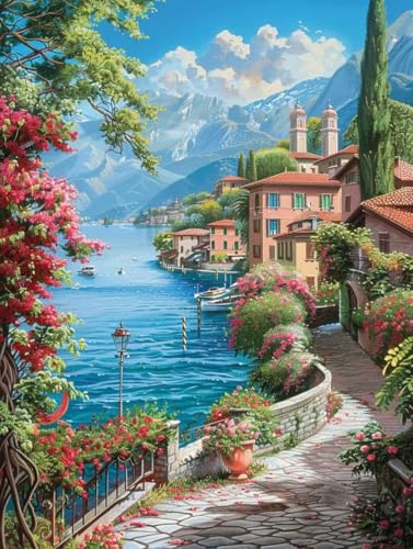 Peinture Diamant DIY Paysage Ville Grand Format Contre le Stress