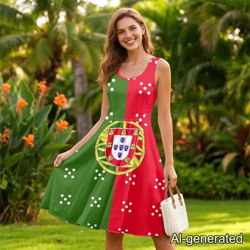 Image of Renewold Women's Sleeveless Tank Dress with Pockets, Casual Scoop Neck A-Line Sundress for Summer, Travel and Vacation