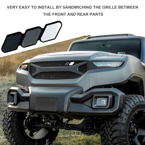 Image of Car Grille Decor Badge, Tri-Color Front Grille Decoration Label Emblem, Creative Badge Decal Auto Bumper Trim Compatible with Tacoma 4Runner, Exterior Car Accessories (Style H)